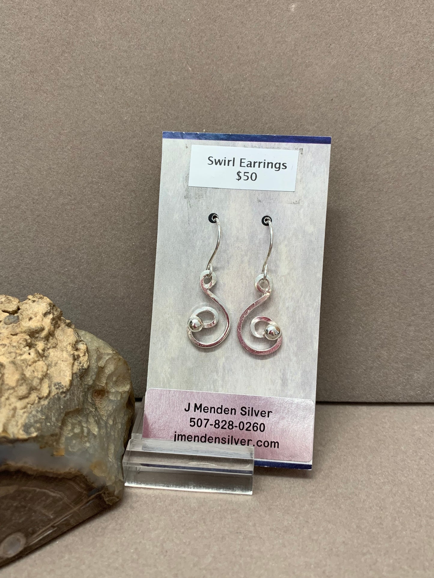 Hand Made Sterling Silver Swirl Earrings