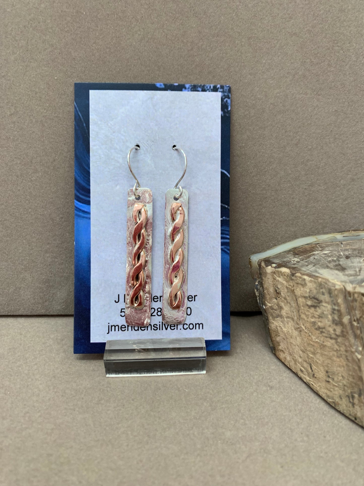 Hand Made Sterling Silver and Copper Earrings