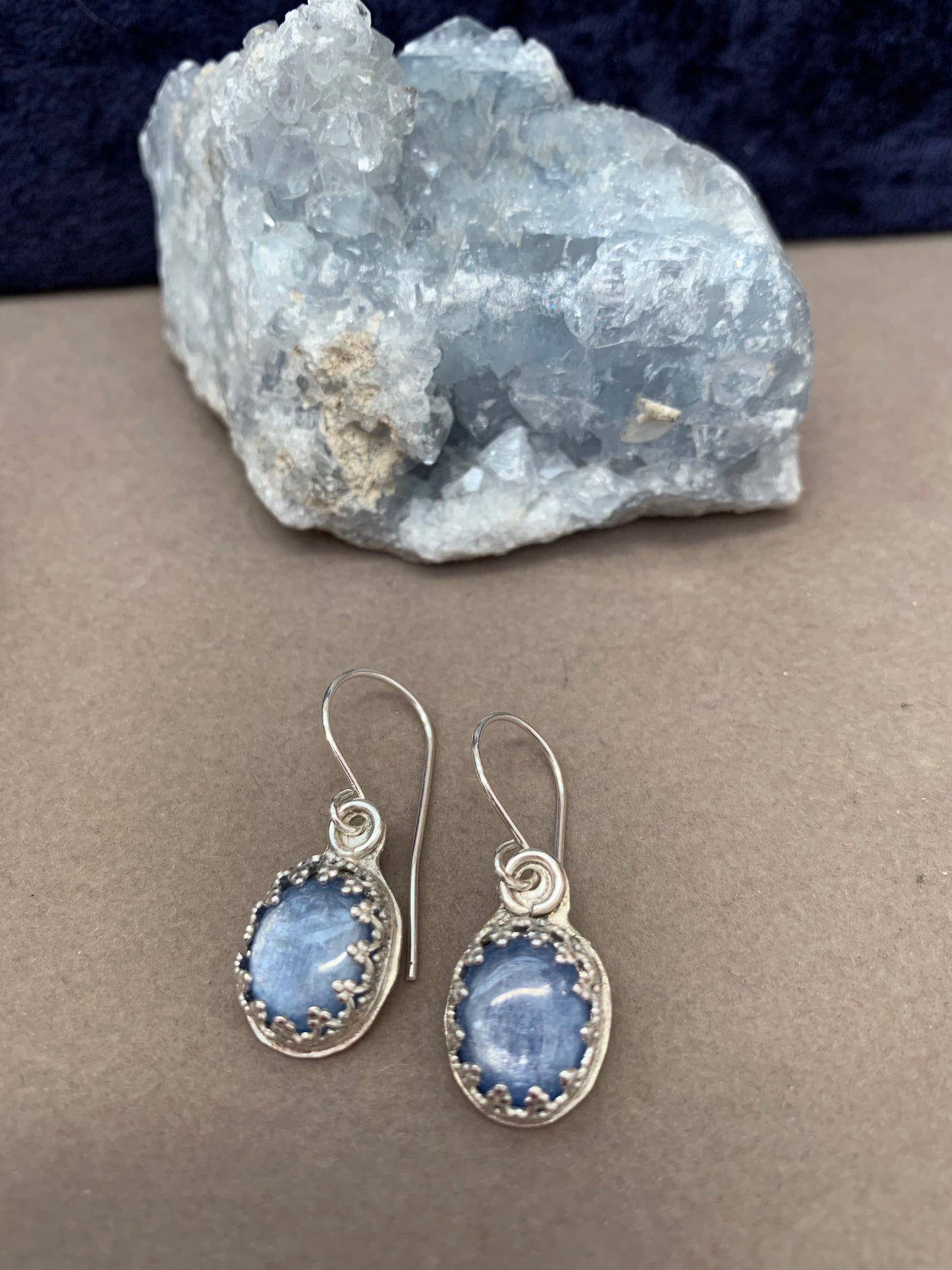 Hand Made Sterling Silver Kyanite Earrings