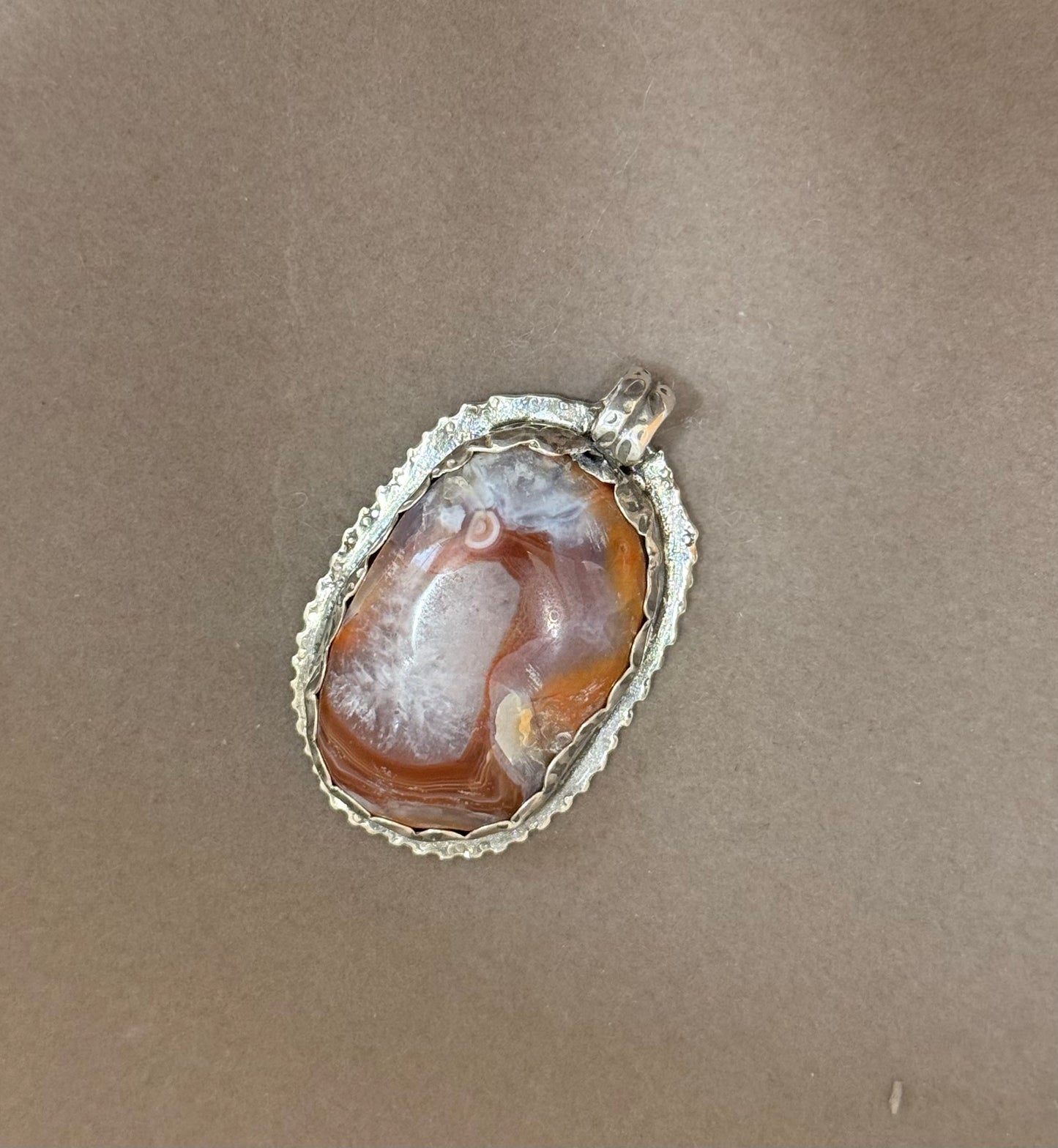 Handmade Sterling Silver Lake Superior Agate Pendant