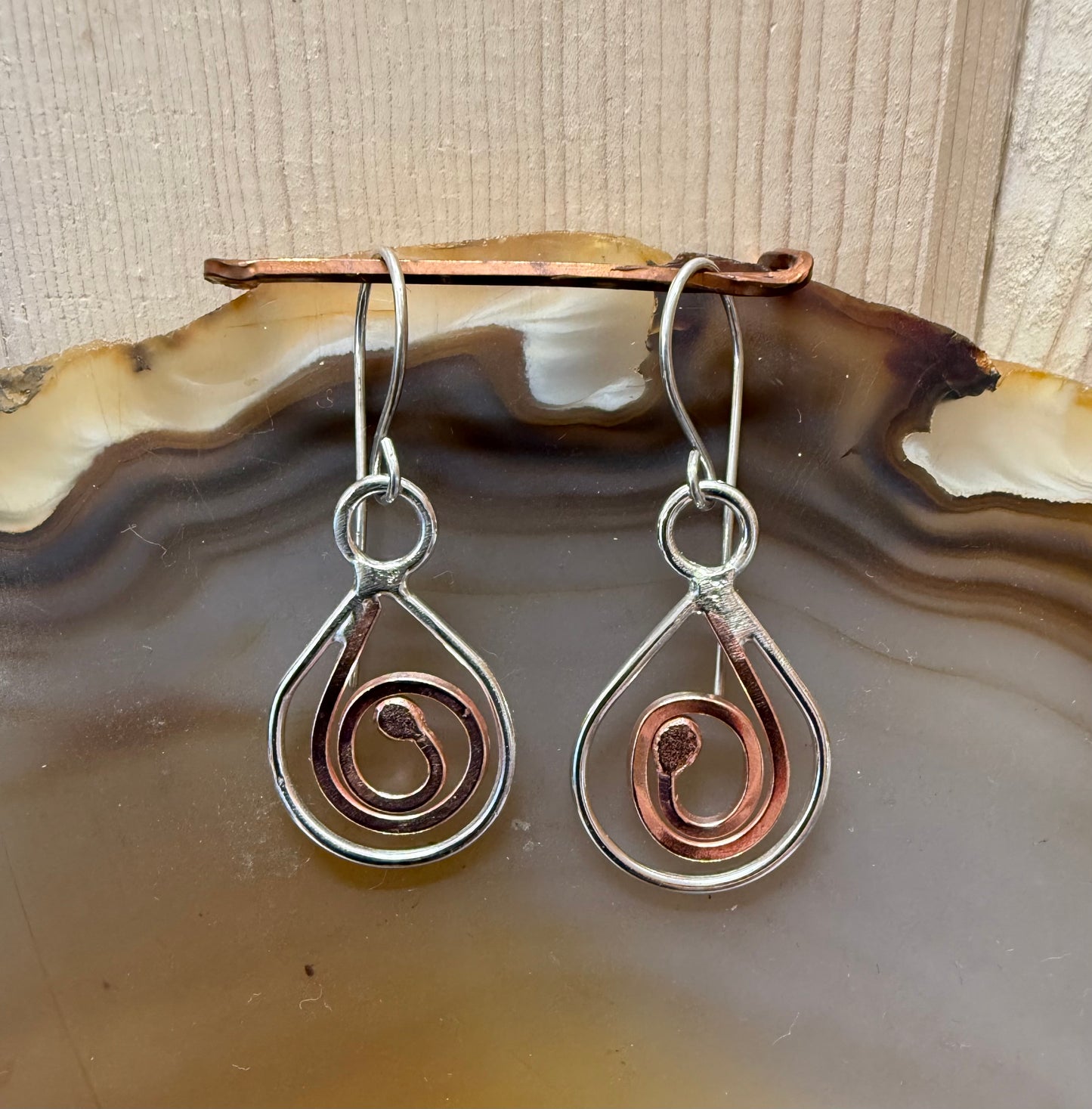 Everyday Earrings Mixed Metal Sterling and Copper