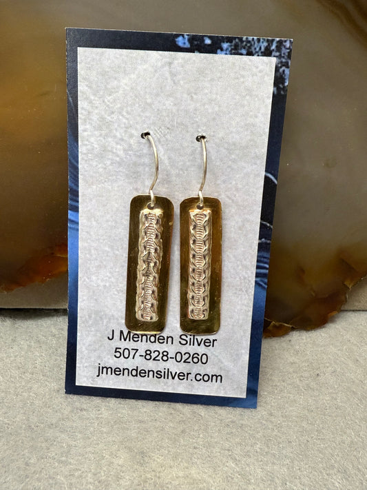 Handmade Sterling Silver and Brass Earrings