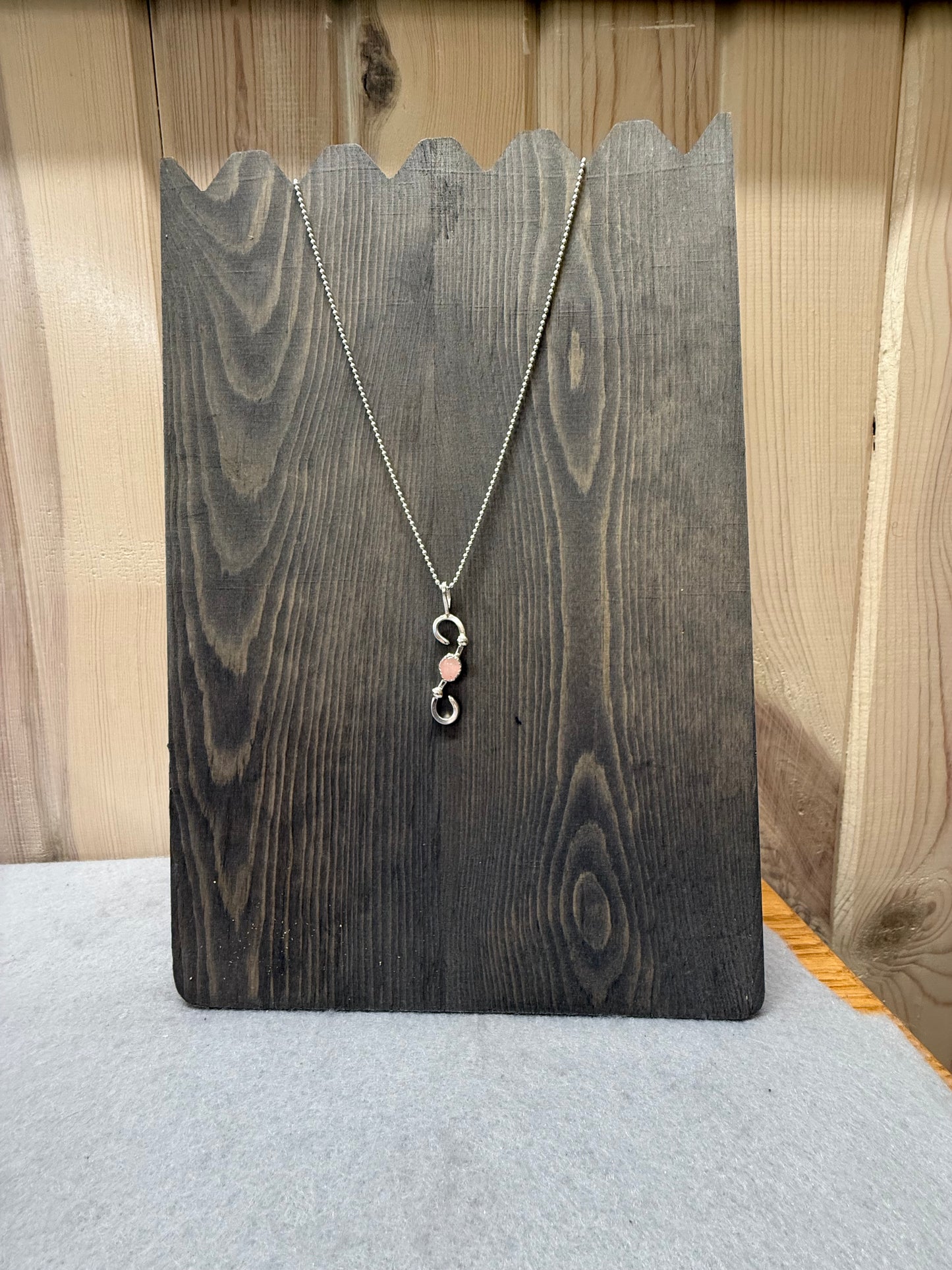 Handmade Sterling Silver Pink Quartz Pendant Necklace