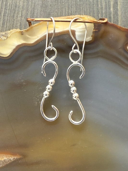 Handmade Sterling Silver “S” earrings