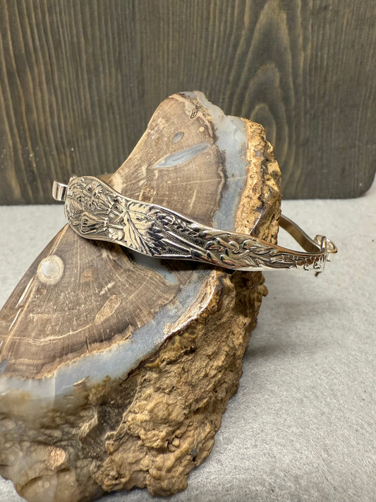 Handmade Sterling Silver Hinged Bangle Bracelet