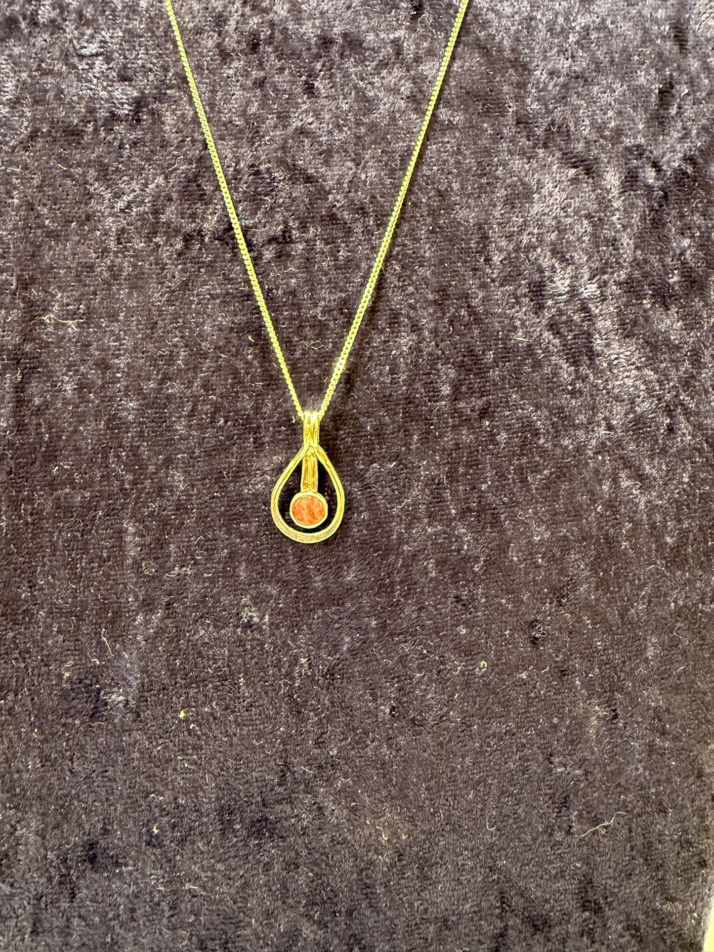 Handmade Sterling Silver Tourmaline Teardrop Pendant Necklace